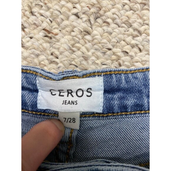 7/28 Ceros Crop Straight Double Knee Workwear Carpenter Utility Jeans - Picture 5 of 6